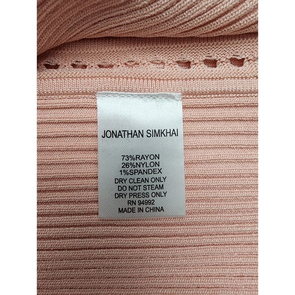 Jonathan Simkhai NWT Pink Cutout Eyelet Ribbed Knit Skirt Small - Picture 5 of 5